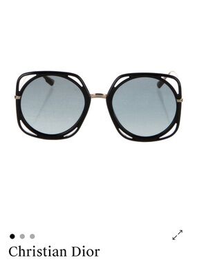 Dior Black Frame Sunglasses with Light Blue Lenses